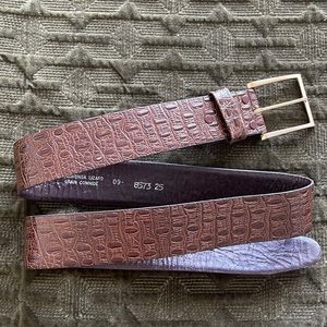 jaquatinga lizard grain cowhide brown belt 38 snap off belt buckle vintage